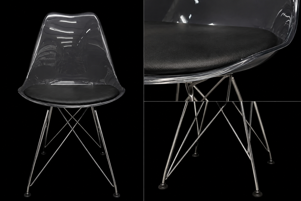 Sedia Design Trasparente con Gambe Cromate