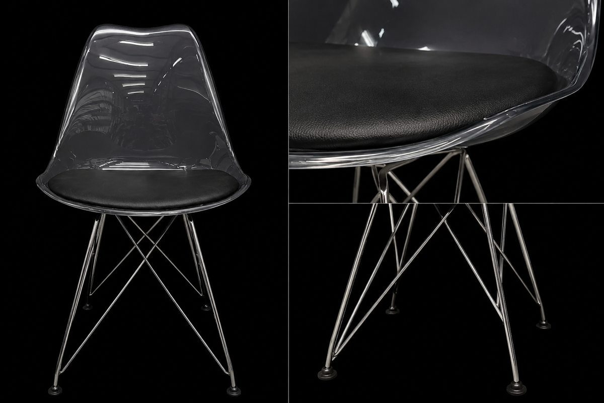 Sedia Design Trasparente con Gambe Cromate